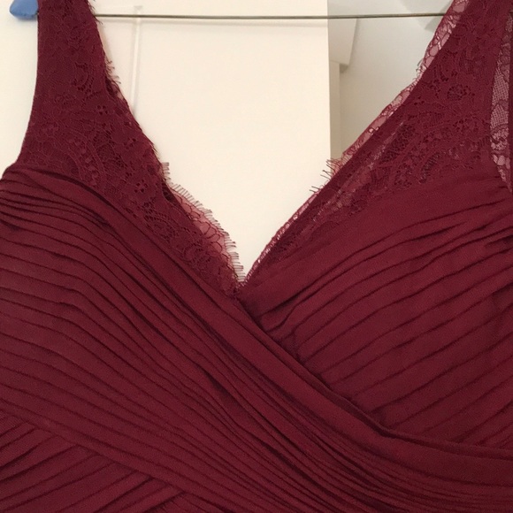 BHLDN Raspberry Chiffon & Lace Dress - Picture 6 of 8